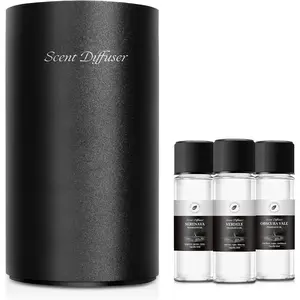 Waterless Oil Diffuser Starter Kit - No Needed, Battery Operated Mini Scent Air Machine, Included 3x20ML Oils, Aromatherapy Diffuser for Home & Car & Office, Black