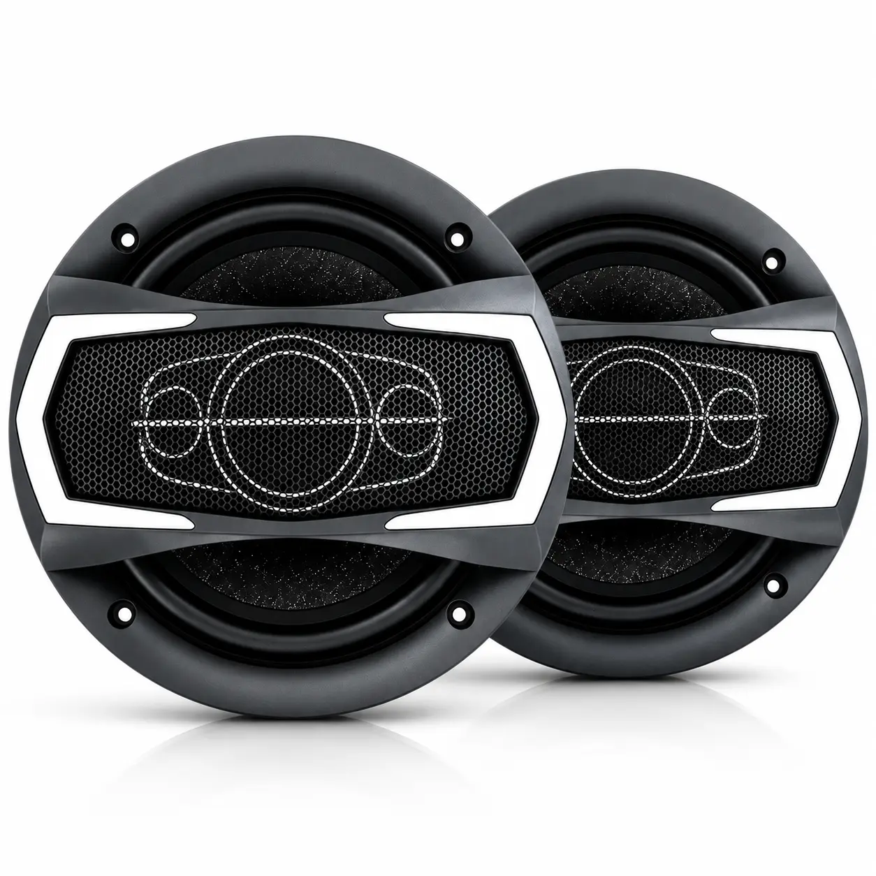 6 In 4-Way Coaxial Car Speaker Pair, 600W Max Power, Deep Bass, Clearsound Audio, Universal Fit, Easy Installation, Direct Replacement Car Audio Upgrade
