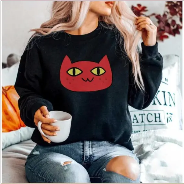 Steady Hands Cat Sweater, Hoodie_Black T-shirt, Hoodie, Sweatshirt, Adventure Time Sweater Marceline, Cartoon Shirt for Fan, Graphic Tee