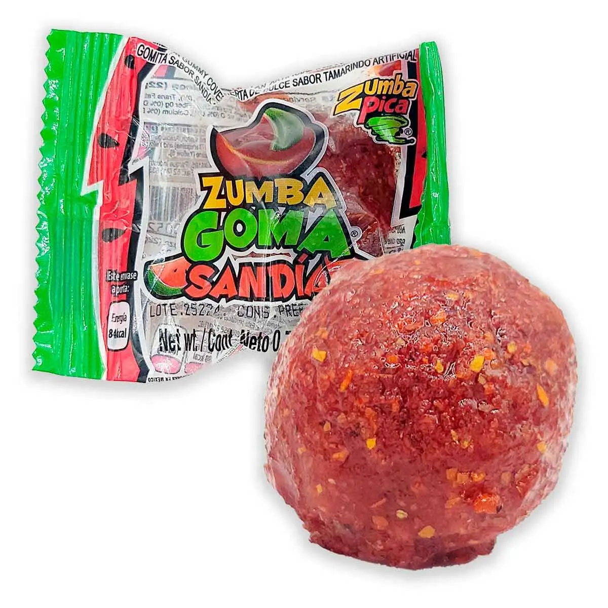 Zumba Pica Goma Sandia Candy, 20-Pieces Pack