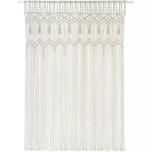 1pc Handmade Bohemian Woven Tapestry, Macrame Wall Hanging with Geometric Patterns, Fashion Theme Decor for Bedroom and Living Room, Indoor Portrait Orientation, No Electricity or Battery Needed, Room Decor