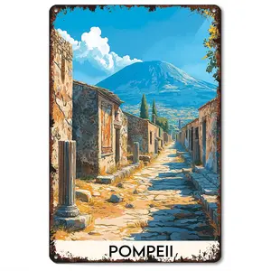 Pompeii, Naples, Italy 8x12 Inch Aluminum Metal Tin Signs Funny Vintage Poster-For Living Bathroom Room Kitchen Bedroom Garden Wall Decor