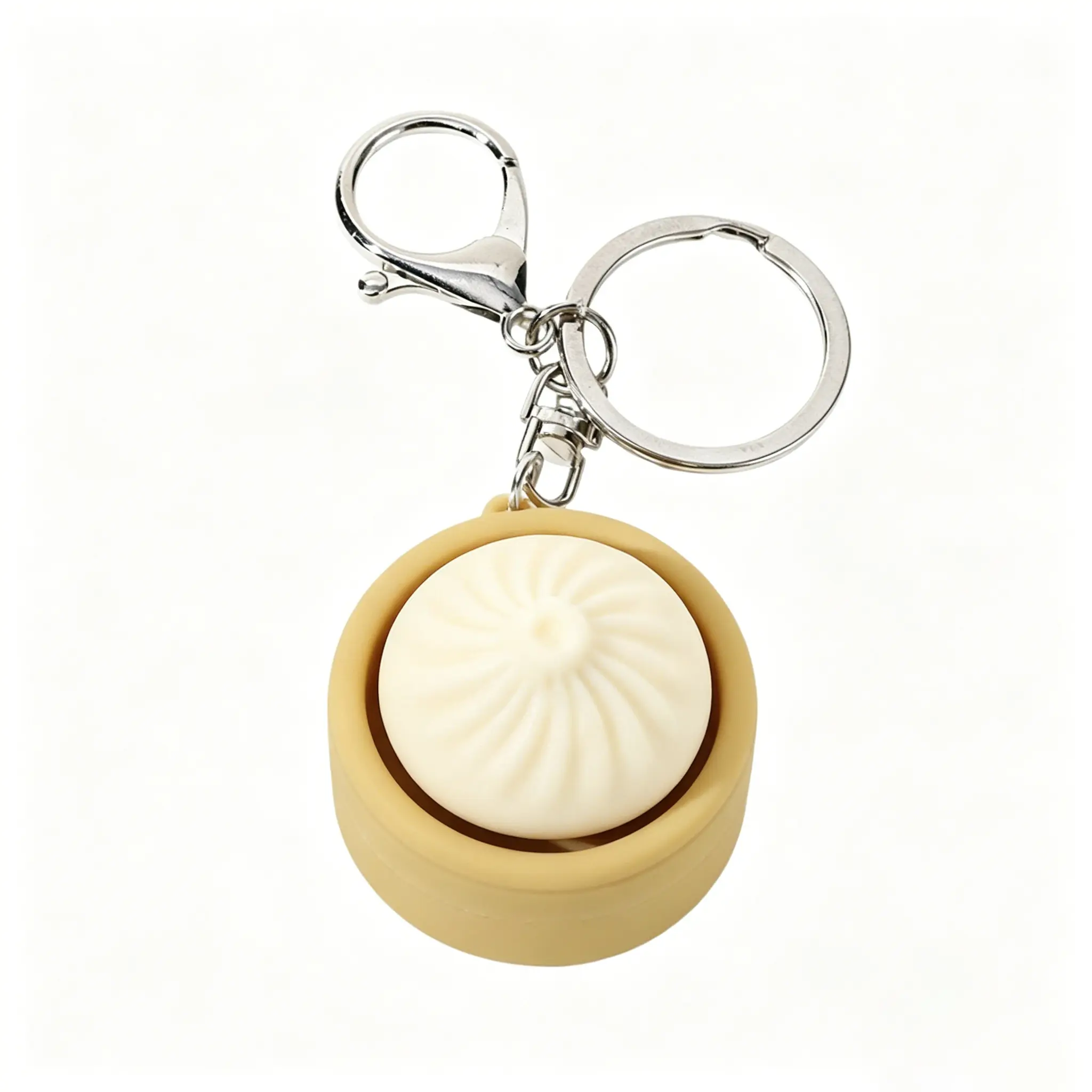 1pc Cute Mini Dumpling Keychain, Kawaii Stress Relief Toy