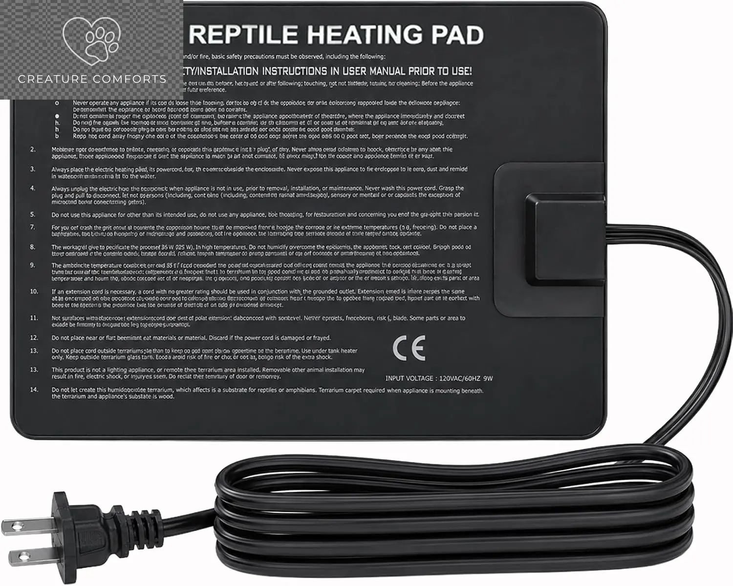 Aiicioo Reptile Heating Pad - Hermit Crab Heater Heat Mat for Reptiles Snake Lizard Terrarium 8 Watt
