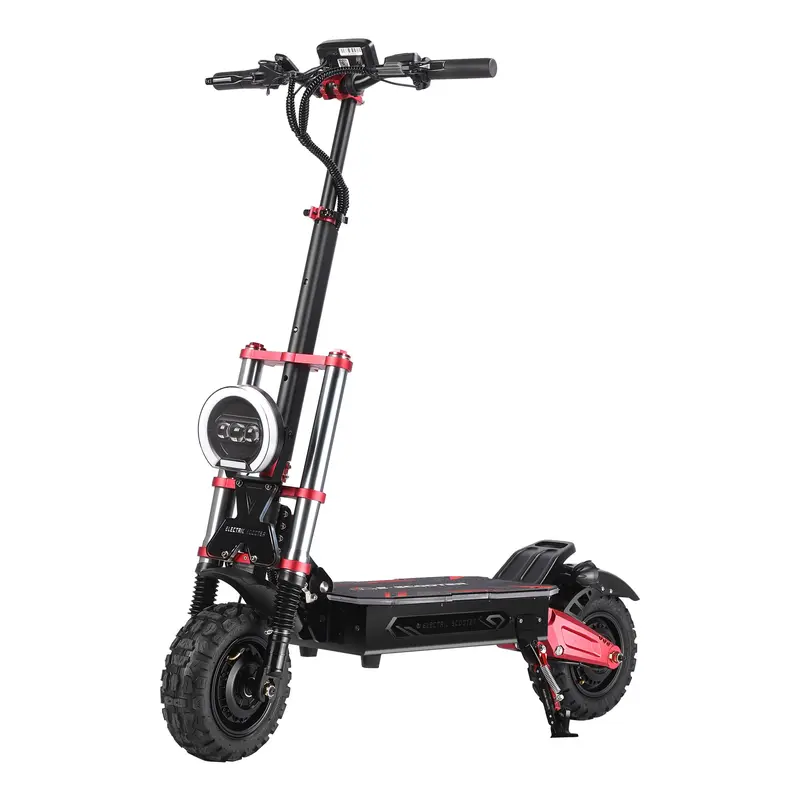 Adult Offroad Aluminum High Speed Portable Folding Scooter - 6000W Dual Motor, 85km/h, 110km Range, 11in Tires, App Control, NFC Quick Start, Hydraulic Disc Brake, Full Suspension, Seat Included, Adults with Max Load 200kg, 43 kg, 12 Months Warranty