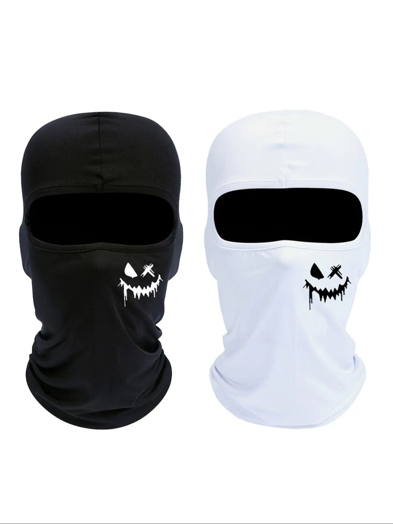 Smiling Face Print Balaclava Hat, Summer Cooling Neck Gaiter, Motorcycle Face Mask for Men & Women, Motorcycle Bandana, Motorcycle Accessories, Face Cover Balaclava