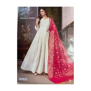 #BNQ Anarkali Gown with Banarasi Dupatta