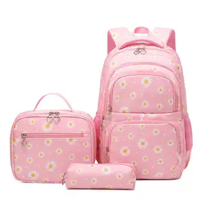 Daisy School Bag Set, Wide Shoulder Straps, Lightweight Women's Backpack, Fashion Print, Travel & School Use, Adjustable Strap