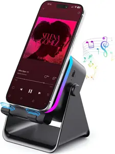 Wireless Bluetooth Induction Speaker, Phone Speaker Amplifier with Colorful Lights & 3500mAh Battery, Portable Phone Stand Compatible with iPhone/iPad/Android/Samsung