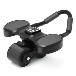 Homhut Ab Roller Wheel with Timer & Knee Mat, Automatic Rebound with Elbow Support, Core Strengthening Ab Workout Equipment for Women Men Beginners, 2/4 Wheels Option