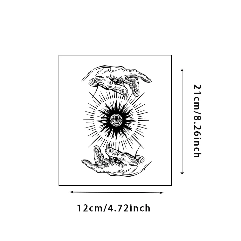 Six large herbal tattoo stickers, including floral lettering designs; lasting 7–15 days, waterproof and abrasion-resistant, realistic effect; suitable for those who don’t want tattoos but are sensitive to pain.