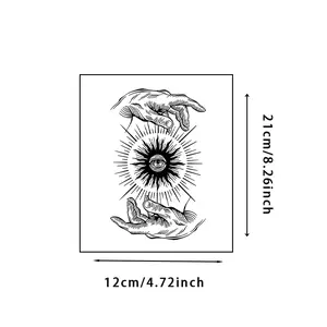 Six large herbal tattoo stickers, including floral lettering designs; lasting 7–15 days, waterproof and abrasion-resistant, realistic effect; suitable for those who don’t want tattoos but are sensitive to pain.