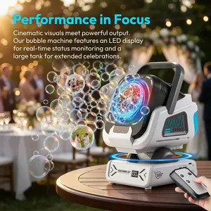 Upgraded Bubble Machine, 1800mAh Rechargeable, for Kids/Weddings/Parties/Outdoor Use, Ideal Christmas/Thanksgiving/Black Friday Gift, 2 AAA Batteries Required for Remote (Not Included)