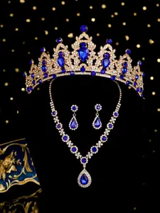Luxury Crown & Necklace & Earrings Set, Elegant Bridal Jewelry Set, Matching Jewelry Set, Fashion Accessories for Wedding Party, Bridal Party Formal Occasions, Fashionable Jewelry Set
