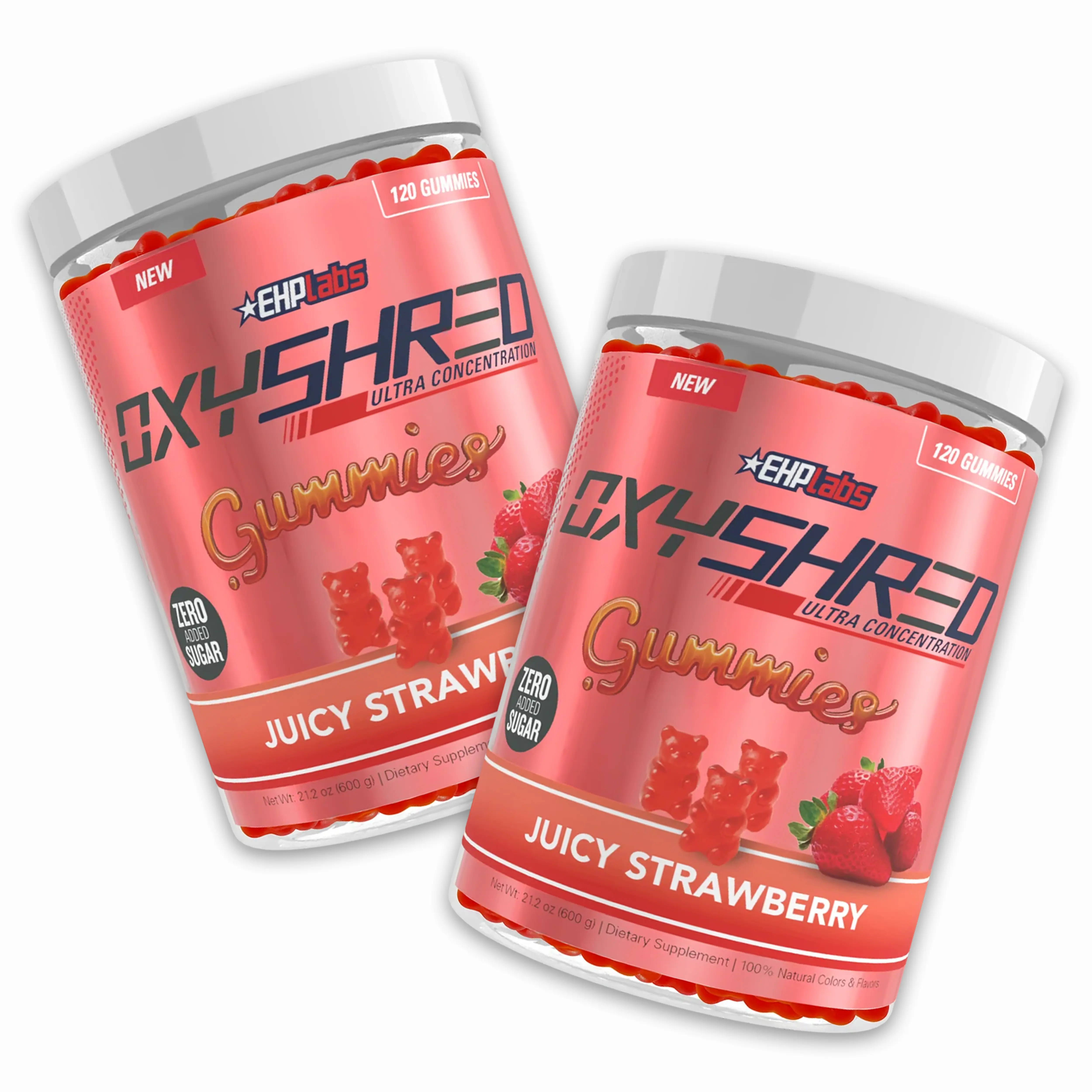 OxyShred Energy Gummies Twin Pack | 2 x 120 Count | Zero Added Sugar Chews | Natural Caffeine Energy & Focus Support | Grab-and-Go Value Bundle