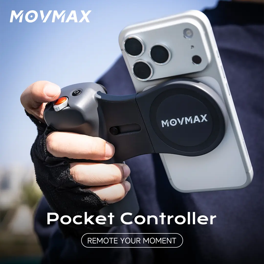 Movmax MagSafe Pocket Controller, Smartphone/Cellphone Remote Control, Phone Video Stabilizer & Tripod for DJI Osmo Pocket Series Camera Accessories
