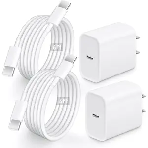 2 Pack i Phone 16 15 Charger Fast Charger, 20W Type C Fast  with 6 FT USB C to C Charger Cord Compatible with iP16/16 Plus/16 Pro Max/i Phone 15 Pro Max/15 Plus