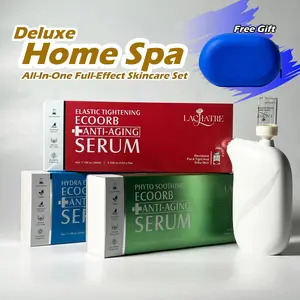 LACHATRE BEAUTY: Home Spa Delux Set Combine with EcoOrb Anti-Aging Serum & Nano-Mist & Lac Nano Case with Niacinamide & Retinol & Centella Asiatica for Elasticity Enhancing Moisturizing Repairing Day and Night-time Skincare Beauty Bundle Kit SummerVibes