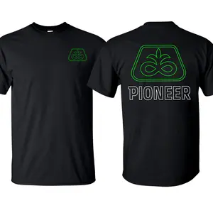 Pioneer Seed Men's T-shirt Tractor Agriculture Cotton Short Sleeve T-Shirt 100% Ultra Cotton Made in USA