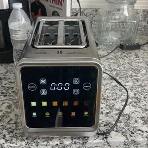 2-Slice Stainless Steel Touch Screen Toaster with Digital Timer, 6 Bread Types Presets, 6 Shade Settings, Extra Wide Bagel-Ready Slots, Cancel & Defrost Functions, Sleek Design, Kitchen Appliances for Home Cooking Use