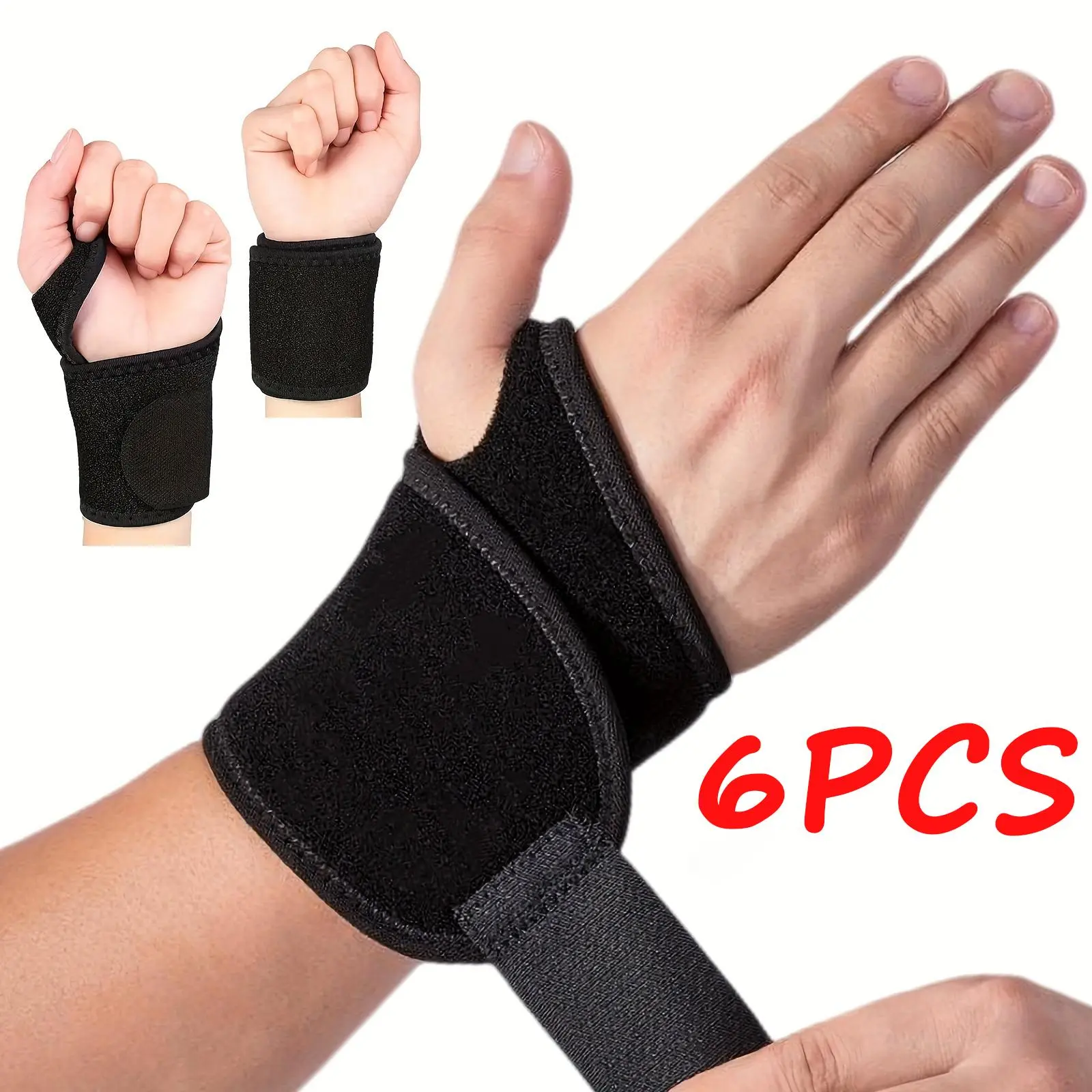 Set of 6 Adjustable Wrists - Wrist Wraps Women and Men - Wrist Guards for Work, Fitness and Weightlifting for Left or Right Hand Support Elbow Brace Shoulder Corrector Shoulder Back Aligner