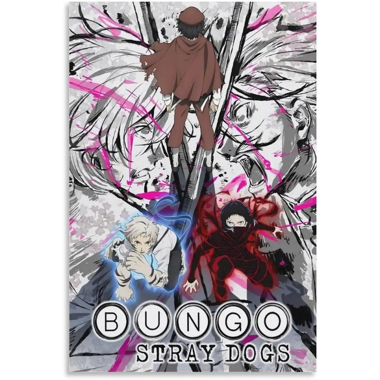 Bungo Stray Dogs Anime Print Poster Canvas Wall Art Poster For Room Aesthetic And Decor For Bedroom Living Room Bathroom Kitchen Office Decor Framed-unframed