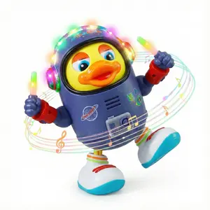 Cute Dancing Astronaut Duck Toy for Kids with Lights & Music Interactive Musical Walking Toy Gift for Boys Girls