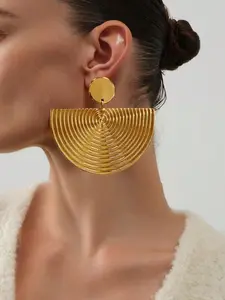 Geometric Fan-Shaped Earrings, Simple Fashion Design, Perfect for Daily Wear and Parties, Stylish Accessory for Women, Fashion Jewelry Accessories