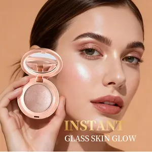 Velvet Highlighter Powder Natural Brightening Contour Face Body Illuminator Dual-Use Fine Glitter Ginger Shadow Powder Beauty Highlighters