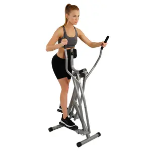 Elliptical Cross Trainer w/ LCD Monitor, Air Walker Exercise Machines For Home Gym Workouts, Grey