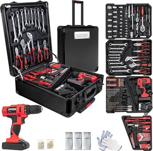 799Pcs Electric Tool Sets, 18V Electric Power Drill Set for Men, Household Home DIY Hand Tool Kits,18+1 Clutch Cordless Power Drill Set for Father's Day Gift