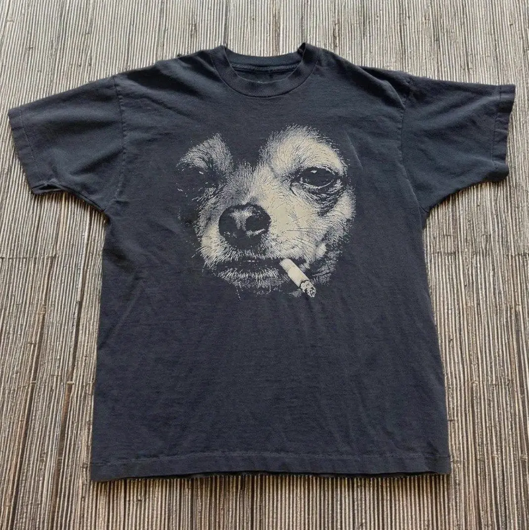 Dog Smoke Black T-Shirt, Y2k Shirt, Animal Tee, Gifts Shirt, Unisex Vintage Graphic Tees Gothic Grunge Y2k Emo Scene Amity Affliction Style Clothes Men Women Streetwear