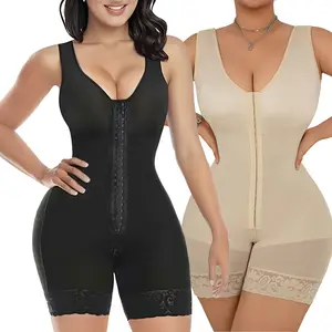 Women's Basic Compression Full-Body Faja Shapewear - Activewear Sports Clothes Waist Trainer, Butt-Lifting Contoured Bodysuit with Zipper, Tummy Control, Detachable Shoulder Straps, Ultra-Stretch Breathable Fabric, Customizable Comfort