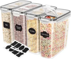 Kitchen Cereal Containers Storage - 4 Pack Airtight Food Storage Containers & Cereal Dispenser For Pantry Organization And Storage - Canister Sets For Kitchen Counter