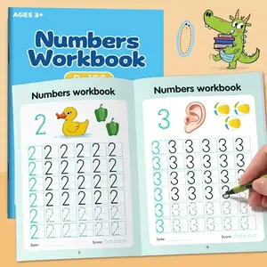 Dot Matrix Copybook, Number Practice Book 0-100, Tracing Workbook for Kindergarten Pen Control, Writing Stencil