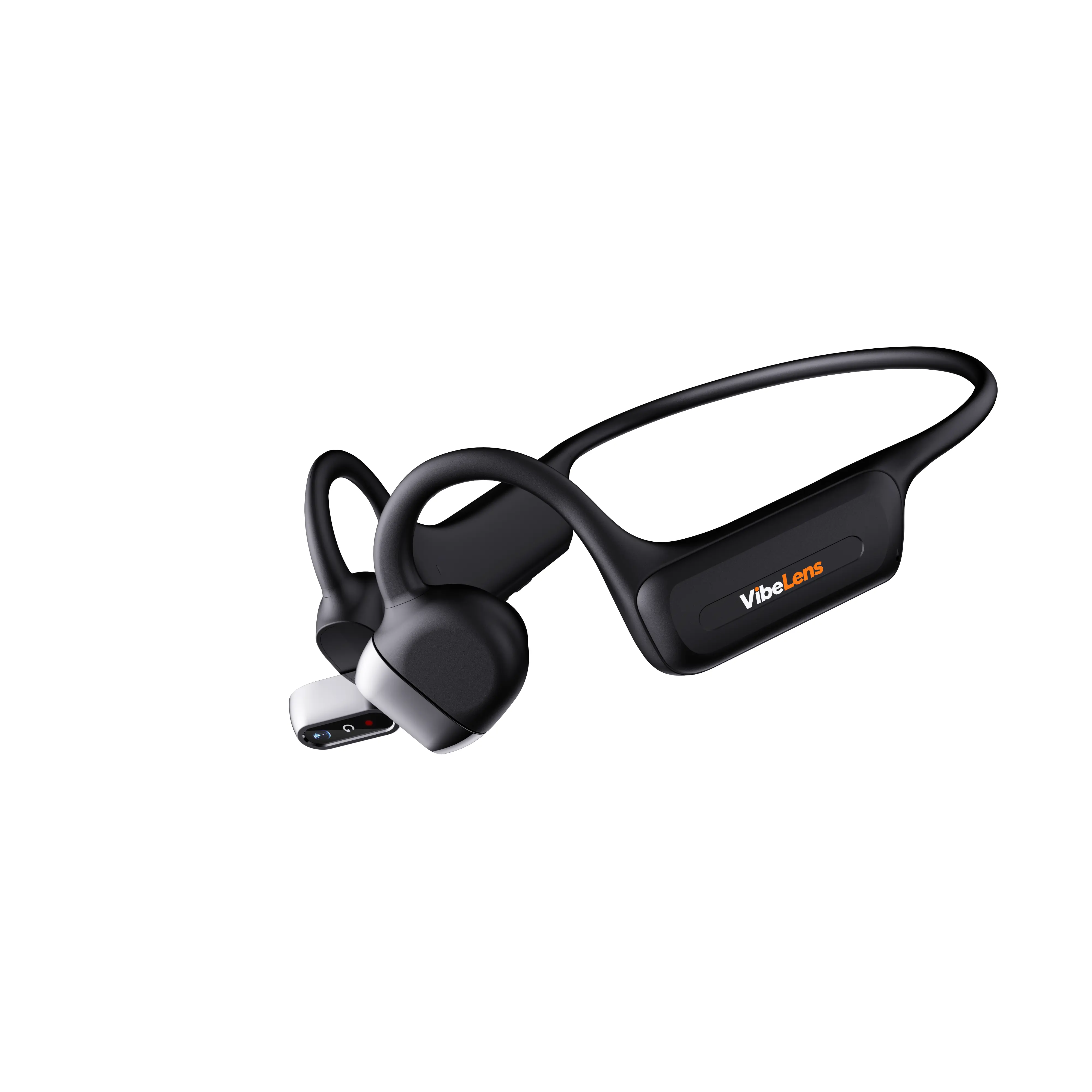 VibeLens MusicCam Bone Conduction Camera Earphones｜World’s 1st 13MP 4K 6-Axis Stabilized POV Video, IP68 Waterproof, Voice&Manual Shoot, 32GB, Open-Ear Bluetooth V6.0 Sport Headset with APP