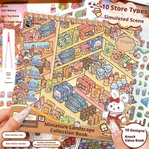 Yilan Start Stocking 3D Miniature Scene Sticker Book Immersive DIY Stress Relief
