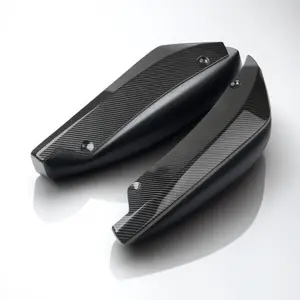 Carbon Fiber Rear Spoiler Side Skirt Extensions 2-Piece Set - Scratch-Resistant Aerodynamic Diffuser Kit, Lightweight Universal Car Body Styling for Sporty Look