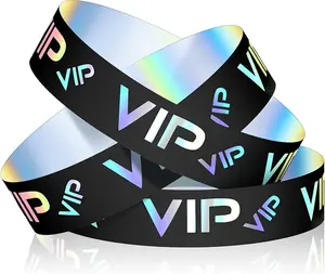 500 Pack VIP Plastic Wristbands Bracelets Party for Events VIP Custom Wristbands Plastic Bracelets Tear proof Waterproof Wrist Bands Arm Bands for Events Concerts