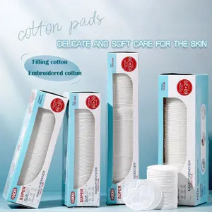 Round Sandwich Cotton Pads, Facial Cleansing Pads, Filling Cotton for Wet and Dry Use, Deep Clean, Makeup Removal, Nail Polish Removal, Round Facial Cloths, Alcoholfree, Hypoallergenic, Unbleached, Lint-Free, Soft & Durable, 80/100/120pcs