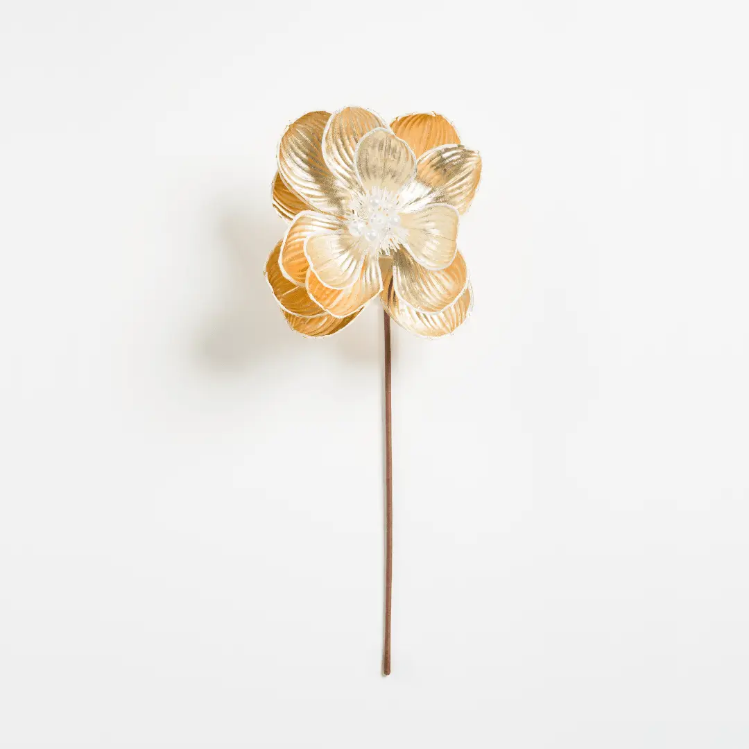 Champagne Fabric Flower Pick