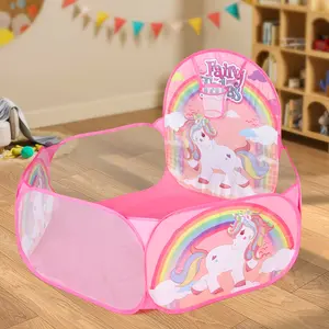 Foldable Indoor Basketball Game House, Portable Play Area, Fun Simulation Pattern Bouncy Ball Pool, Fabric Material, Baby Home Toy Pool, Play Tent (no Balls Included)