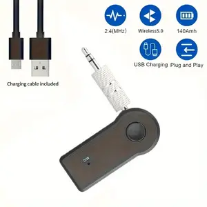 BT 5.3 Audio Receiver Transmitter, Hansfree Call 3.5mm AUX Jack USB Dongle, Stereo Music Wireless Adapters For TV PC Car Kit