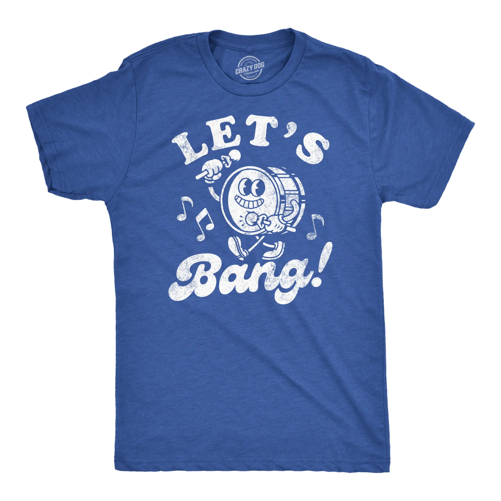 Mens Funny T Shirts Lets Bang Sarcastic Drum Graphic Novelty Music Tee for Men Mens Funny T Shirts Cool Vintage Fashion T-Shirt Gift Classic Menswear Adult Humor Apparel for Men Funny Music Short Sleeve Novelty Royal -