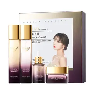 Premium Brightening Repair 4pcs Set With Caviar & Peptide, Glowing Skin Kit, Great Gift For Any Occasion