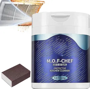 Mof Chef Cleaner Powder, M.O.F-Chef Multi Purposes Cleaning Powder, 500G, All Purposes Cleaner, Protective Kitchen Cleaner, Heavy Oil Stain Powder Cleaner, Anti-Greaser, Stubborn Stain Remover, Rust Remover, Chinese All Purposes Degreaser Household