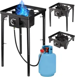 Camping Stove Propane Gas Stove, High Pressure Outdoor Cooker, Portable Propane Stove for Backyard Cooking, BBQ, Camp Kitchen, and Outdoor Adventures (1 Burner)