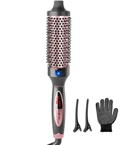 Betahouse Thermal Brush Curling Iron Brushes, 1.5 Inch Heated Round Styling for Blowout, Fast Heating Negative Ion Curling Brushes with 5 Temp Settings, Dual Voltage Hair Styling Tool