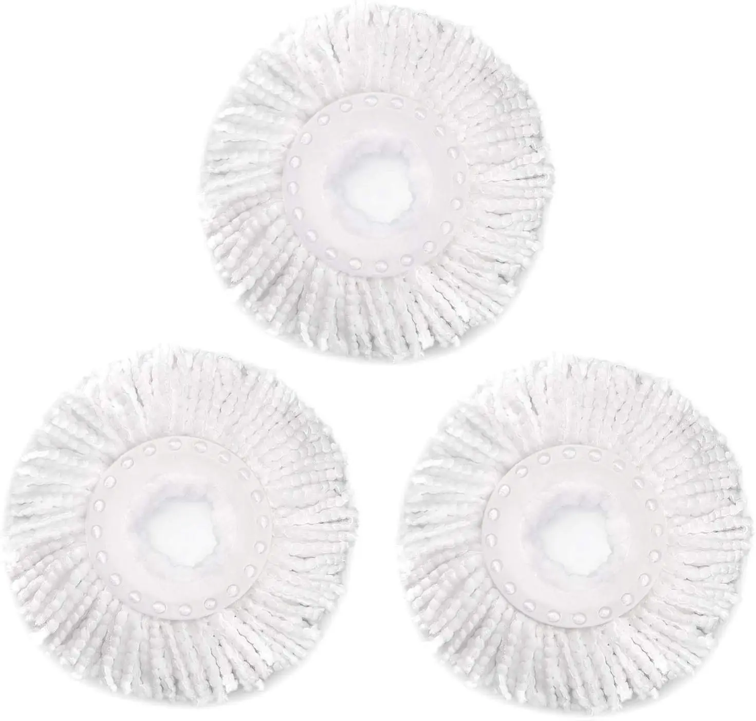 Bonison 3-Pack Universal Reusable Microfiber Mop Refills - Washable, Durable Pads for 360° Spin Mops, High-Quality Water-Absorbent for Wet & Dry Cleaning