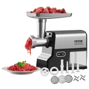VEVOR Meat Grinder,  4.2 Lbs/Min Capacity Electric Meat Grinders with Blade, Grinding Plate, Sausage Maker, Kubbe Kit, Stainless Steel Meat Mincer for Home Kitchen